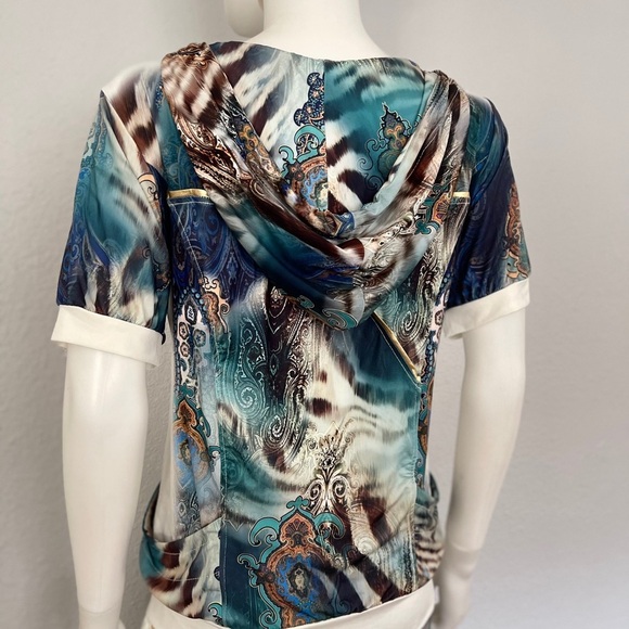 SALE💥NWT WOMEN TRACKSUIT SHORT SLEEVES STRETCH HOODED JACKET/PANTS ANIMAL PRINT - Picture 7 of 13